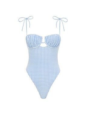 Montce Light Blue Gingham One-Piece Swimsuit